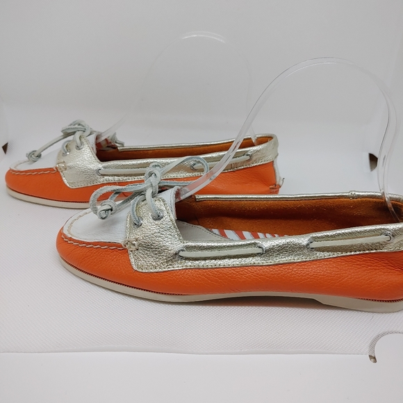 Sperry top sider orange and white boat shoe - Picture 2 of 8